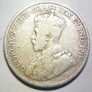 1919 Canadian .25 Cent coin