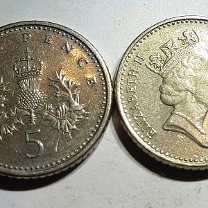 British .05 Pence Coin