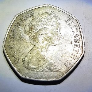 1969 British .50 Pence Coin