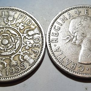 British 2 Shilling coin
