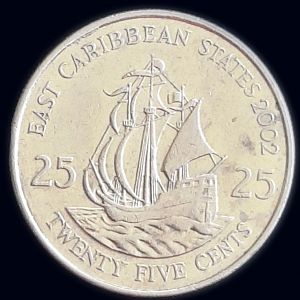 2002 Elizabeth II 4th portrait 25 Cents Reverse