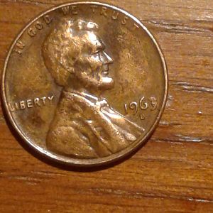 1963D Lincoln penny Error obverse