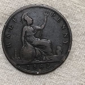 1862 half penny