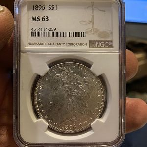 MS63 1896 S$1 Morgan