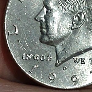 1997 X on Back Half Dollar