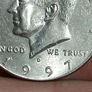 1997 X on Back Half Dollar