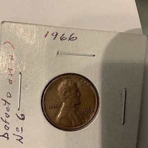 1966 Penny with print error in the last six of the 1966 year