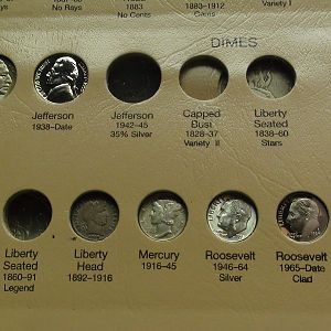 Closeup Nickels and dimes