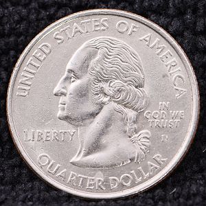 2008 D Alaska State quarter- Washington's Ventriloquist doll mouth