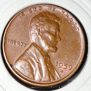 1959D Lincoln cent Error