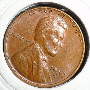 1959D Lincoln cent Error obverse