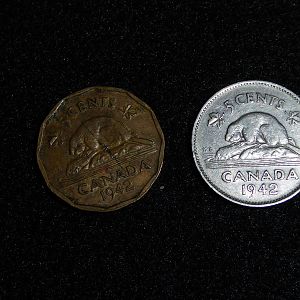 Canada 1942 nickels
