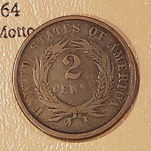 1864 2 Cent Piece LM