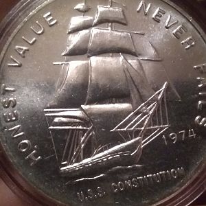 1974 Constitution Mint Coin/ U.S.S. Constitution
