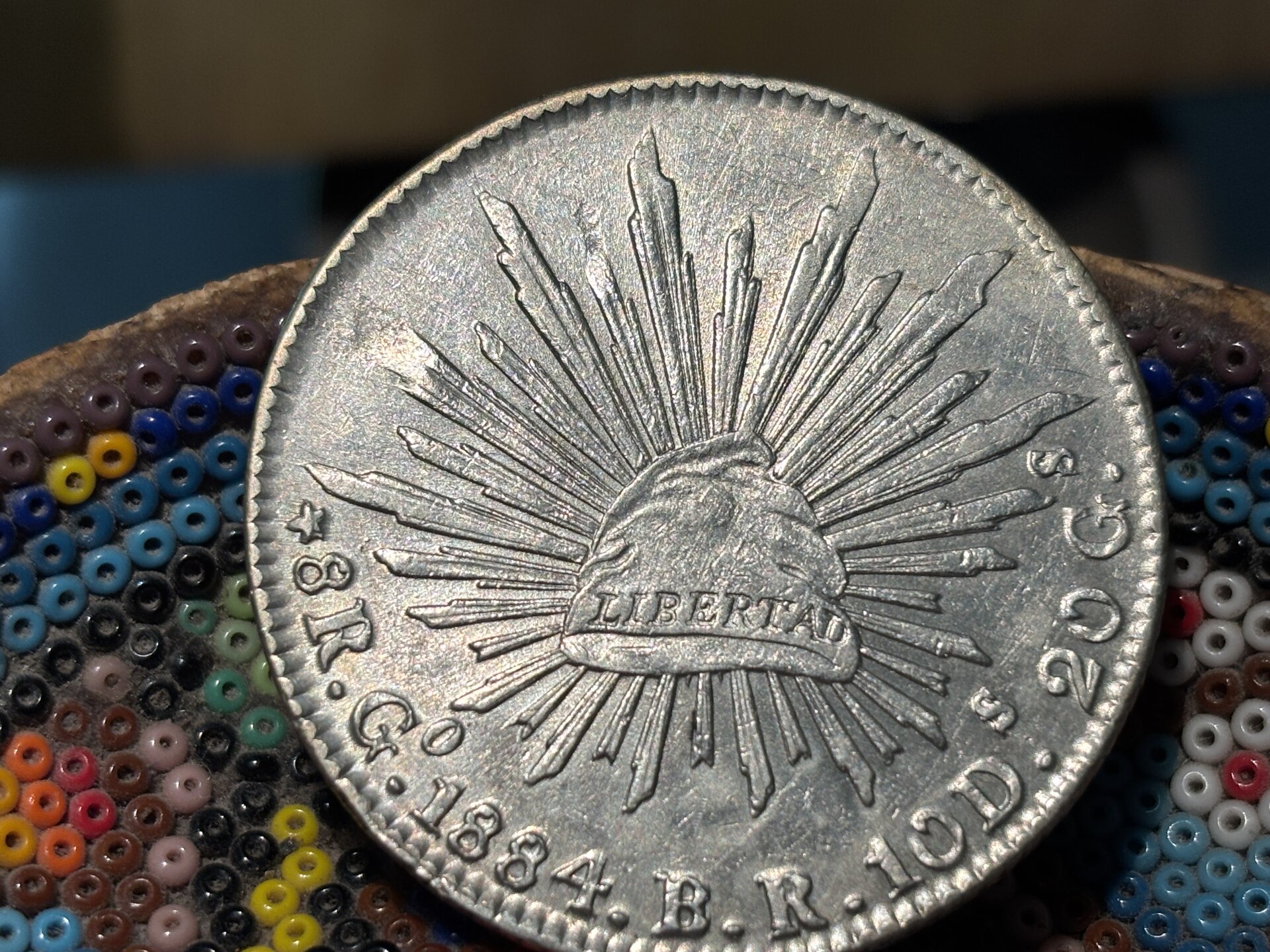 1884 B.R. Guanajuato Mexico 8 Reales-Obverse
