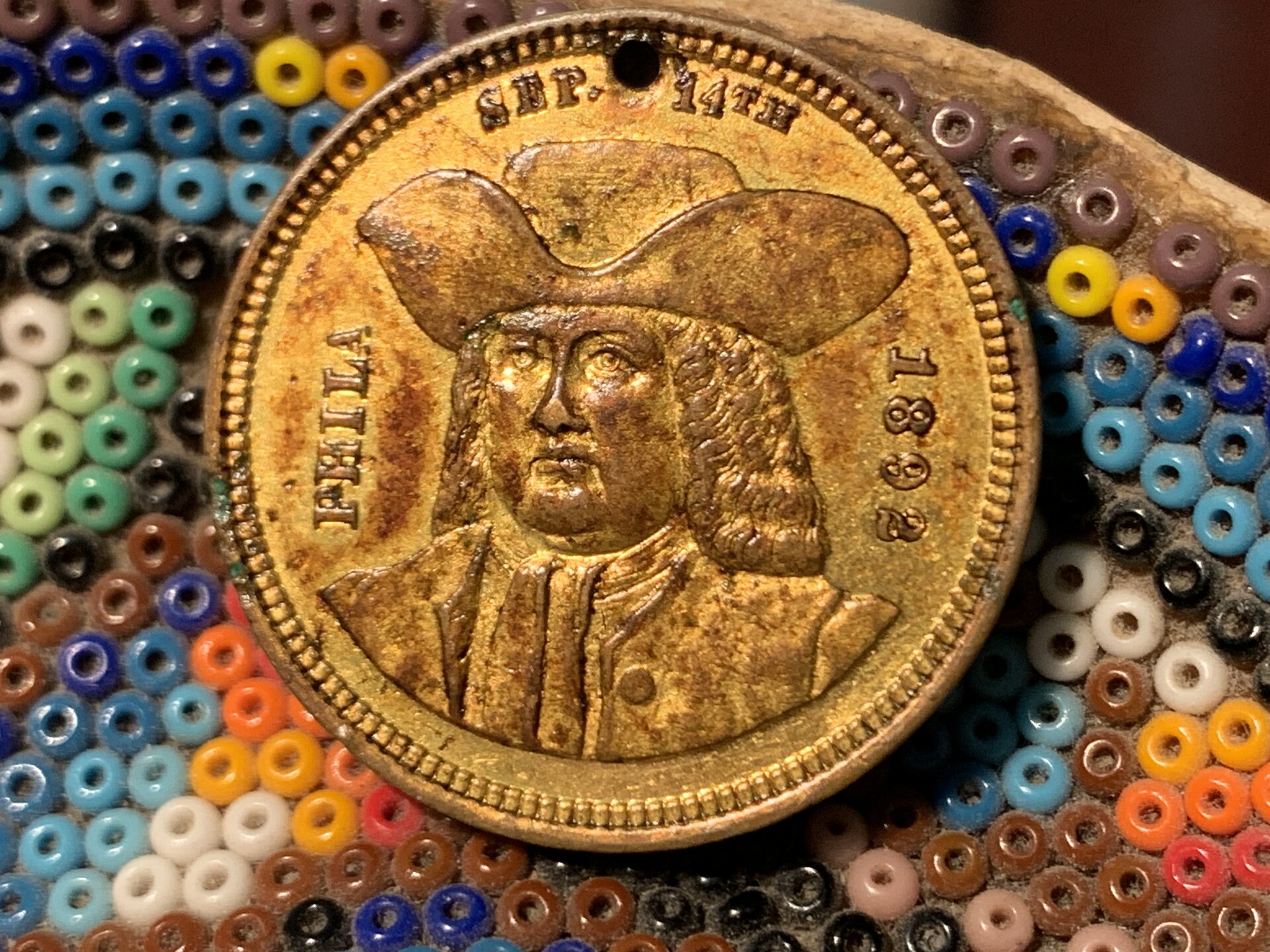 1892 William Penn Token Obverse- Super Rare