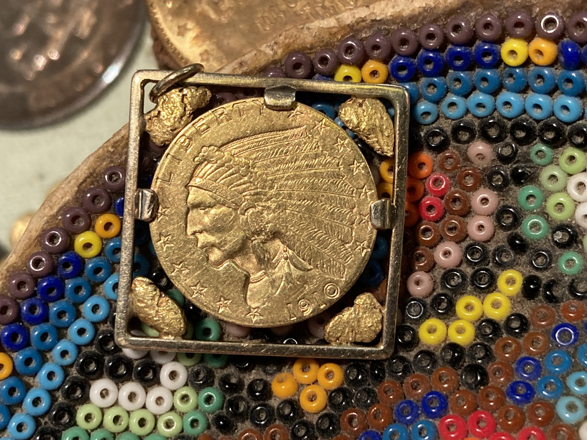 1910 Indian Head Quarter Eagle in 10k Gold Bezel | Coin Talk