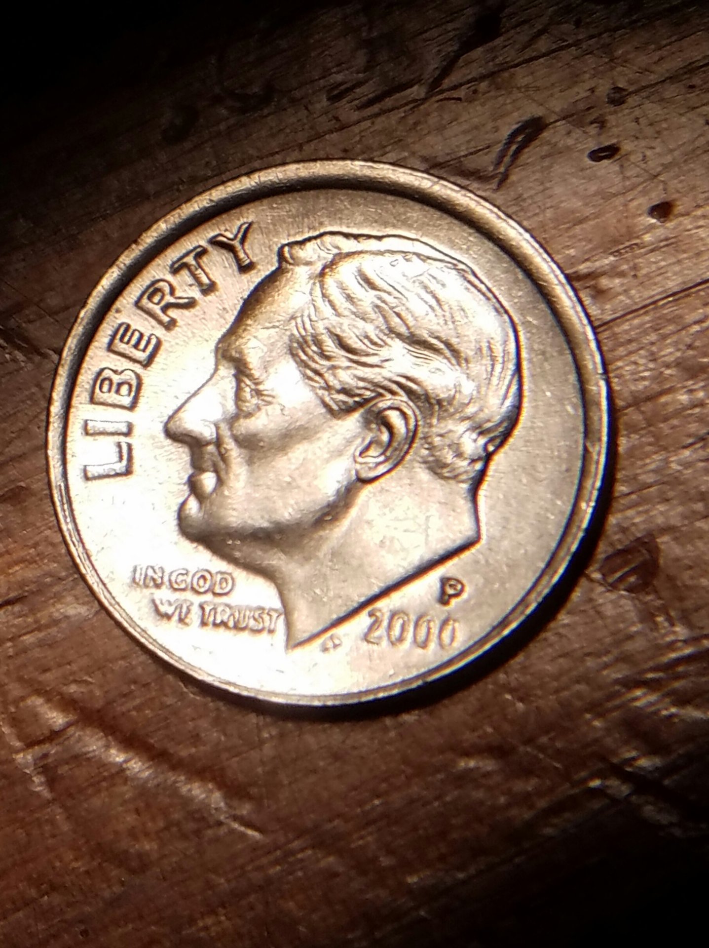 2000 P Roosevelt Dime Off Center