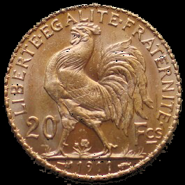 France 1911 20 Francs (reverse)