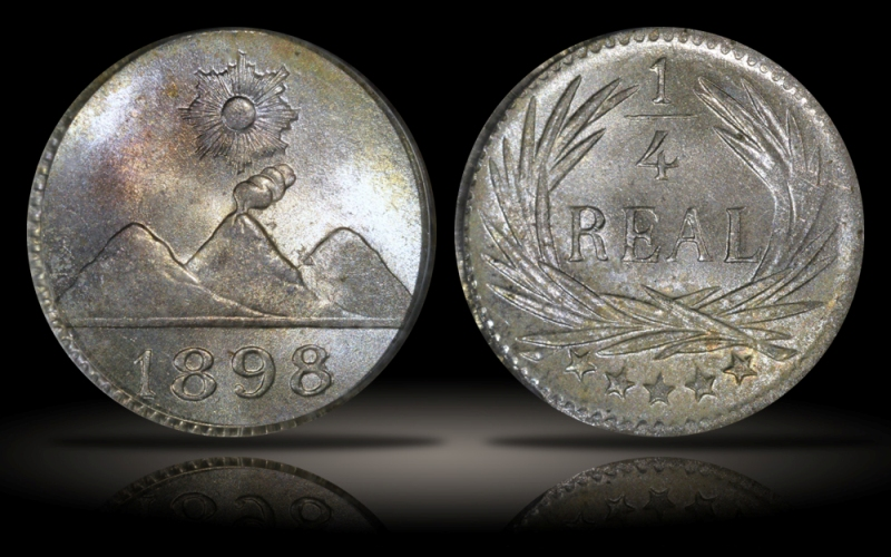 Guatemala, silver quarter-real, 1898