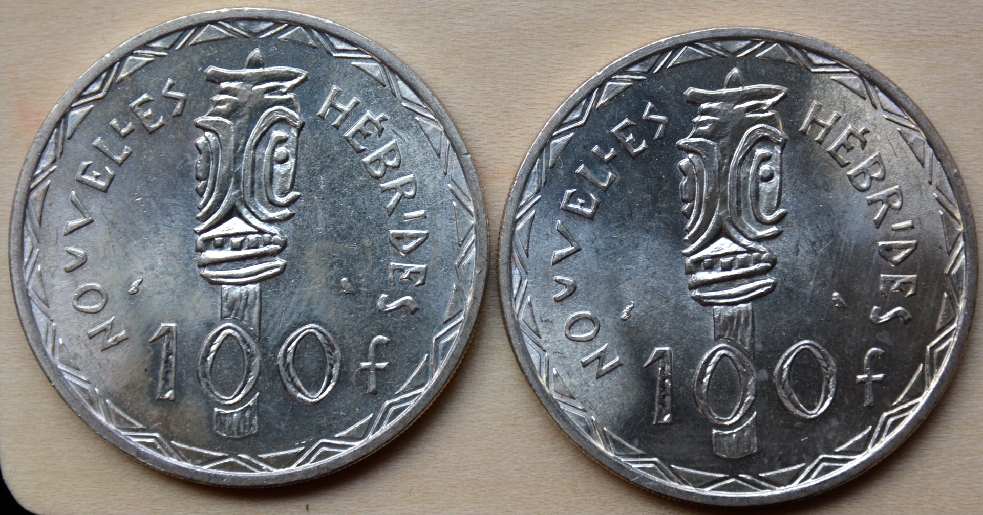 New Hebrides 1966 100F rev