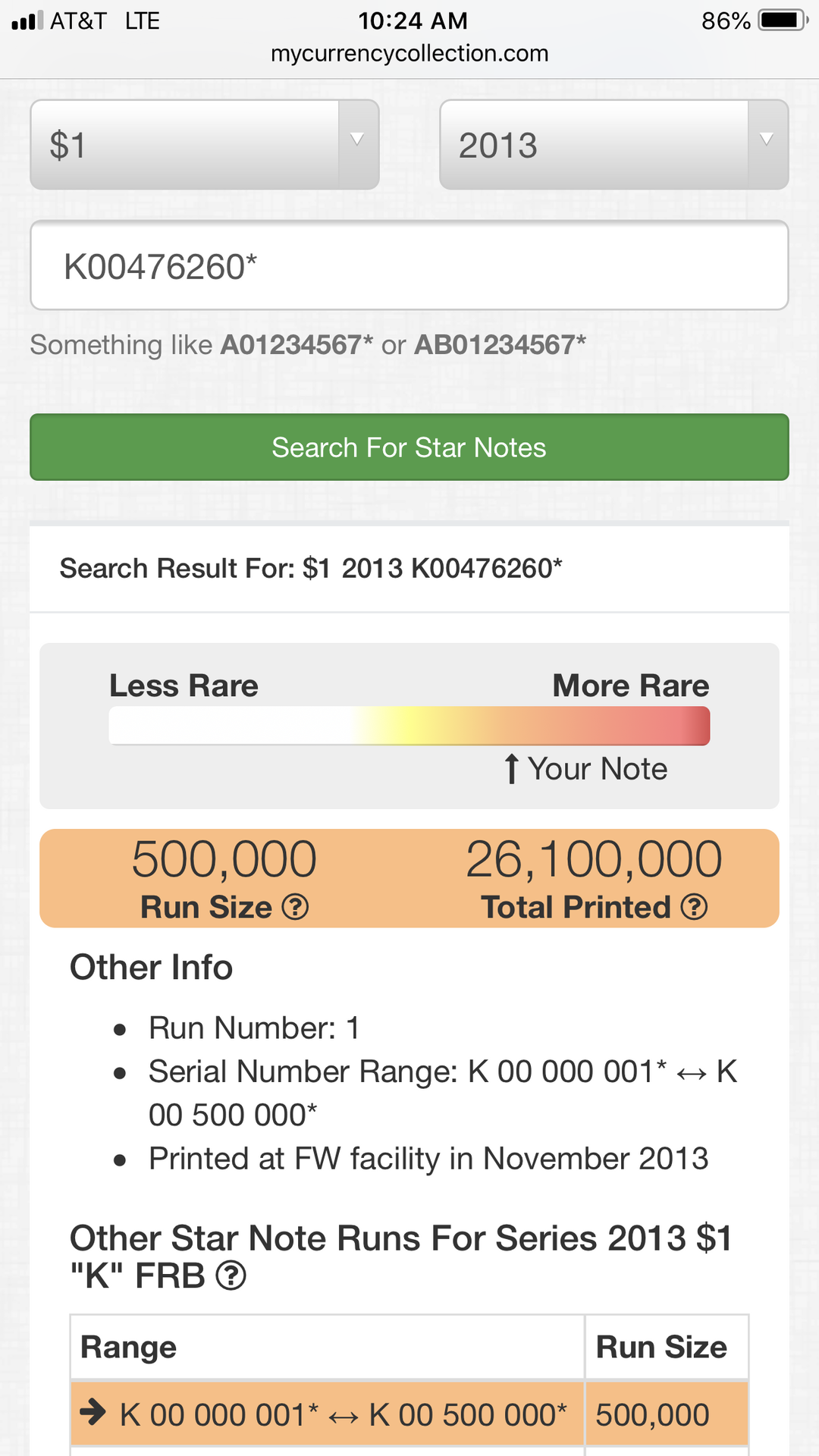 Serial number lookup.