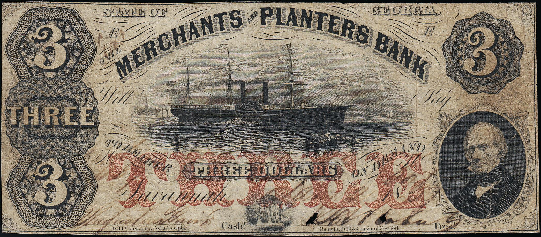Переведи 3 доллара. 3 Доллара США. 1 Доллар 1859. 3 Доллара Merchants and Planters Bank. 1 Доллар США 1852.