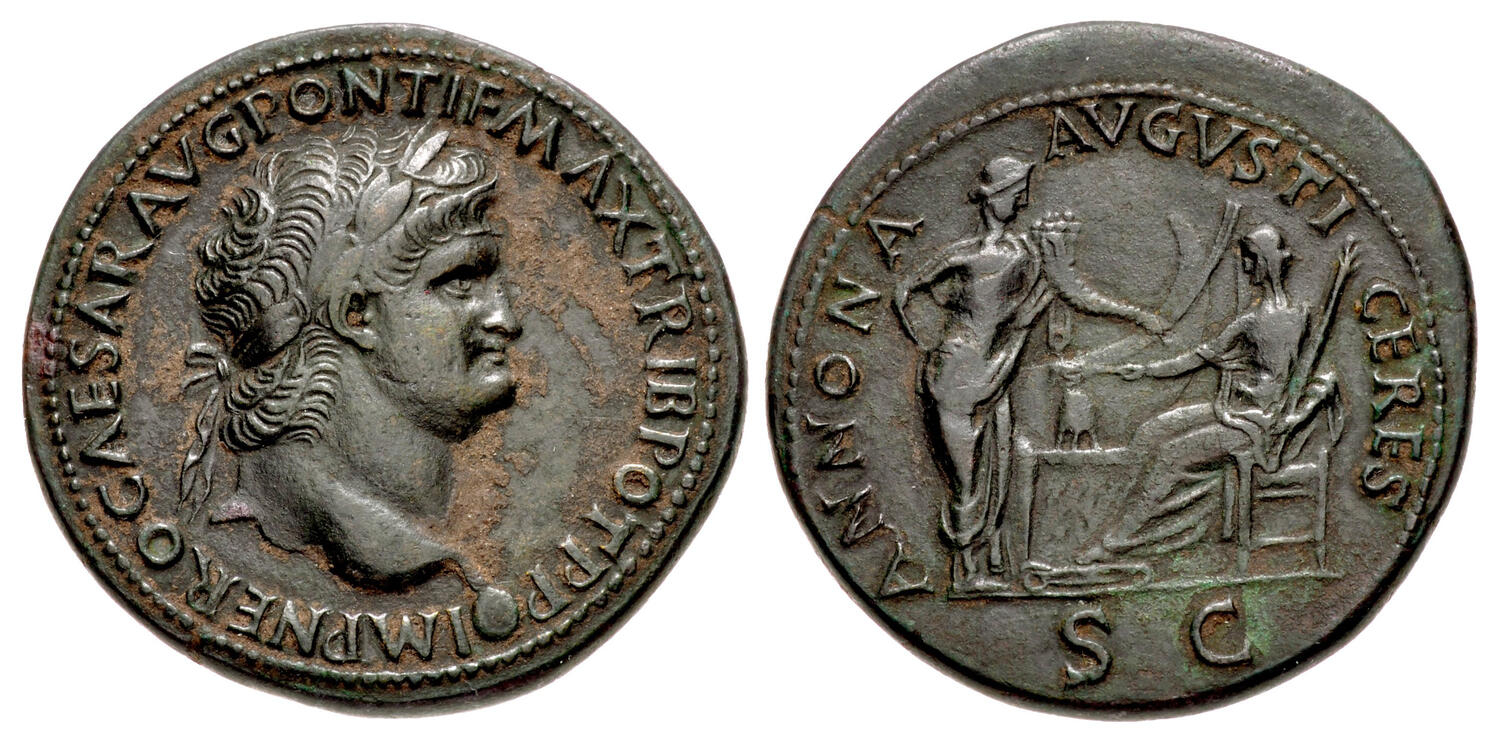 Interesting Roman As reverse types - Annona, the Modius, and the Grain ...